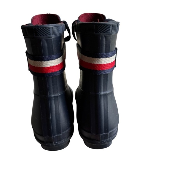 Tommy Hilfiger Women's Trineti Boots Navy Lace-Up Red and White Stripes - Picture 7 of 8